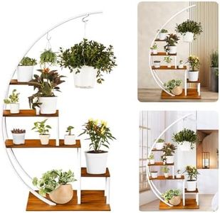 Metal Plant Stand Plant Stands for Indoor Plants Multiple, Plant Shelf for Planter, Half Moon Plant Stand for Living Room, Balcony, and Bedroom, 1pcs