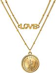 Crown Coin Necklace Double Strand Love Chain– Genuine English Coin | Goldtone Saturn Style Chain and Lobster Claw Clasp | Certificate of Authenticity - American Coin Treasures