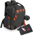 IFJA Baby Changing Bag, Baby Nappy Diaper Bag, Multi-Function Waterproof Maternity Large Capacity Travel Backpack with Changing Mat, USB Port & Pacifier Holder for Mom & Dad (43x36x20cm) (Black)