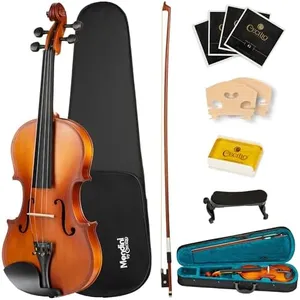 Mendini By Cecilio Violin For Beginners, Kids & Adults - Beginner Kit For Student w/Hard Case, Rosin, Bow - Starter Violins, Wooden Stringed Musical Instruments
