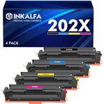 202X Toner 4 Pack High-Yield Replacement for HP 202X 202A CF500X CF501X CF502X CF503X for HP Color Laserjet Pro MFP M281fdw M281cdw M254dw M281fdn M281 Printer Ink Black Cyan Yellow Magenta with Chip