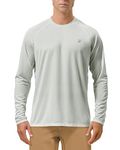 Roadbox Fishing Shirts for Men Long Sleeve UV Sun Protection Tops UPF 50+ Grey