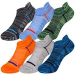 Eocom Kids Boys Ankle Socks Low Cut Athletic Cotton Sport Socks For Little Boys 6 Pairs (Multi Color, 9-13 Years)