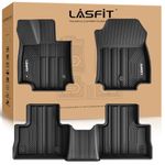 LASFIT Floor Mats for Toyota RAV4 2019-2024 (Not Fit Hybrid), Non-Slip All Weather Floor Liners, TPE Custom Fit Car Accessories for Toyota RAV 4, Full Coverage Car Mats, 1st and 2nd Row, Black