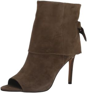 Vince Camuto Women's Amesha Open Toe Bootie Ankle Boot, Sable, 8.5