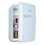 Klarstein Audrey Mini - Small Fridge, Compact Mini bar, Free-Standing, Compression Cooling, Capacity, Cooling: 0-10 °C, Mini Fridge with 70 Litre Capacity, Blue