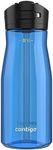 Contigo Ashland 2.0 Leak-Proof Water Bottle with Lid Lock and Angled Straw, Dishwasher Safe Water Bottle with Interchangeable Lid, 32oz Blue Poppy