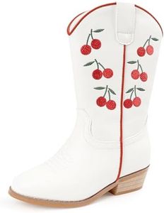 Wulubaba High End Girls Cowgirl Boots Embroidered Glitter – Western Toddler & Kids Cowboy Boots – Sweet Gift for Birthdays or Special Occasions