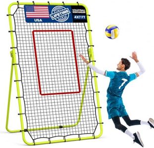 7x4 FT Volleyball Rebounder Net, Lacrosse Rebounder,5-Angle Adjustable Rebounder Net,for Setting, Spiking, Serving– Durable & Portable with Travel Bag(Green)