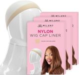 MILANO COLLECTION Wig Caps for Women | Premium Breathable, Stretchable, Nylon Bald Wig Cap Liner Stocking for Wigs and Lace Front Wigs, Hair Cap, Nude, 3 Packs of 9 Caps, 27 Count