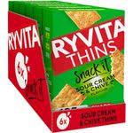 Ryvita Thins Snack It Sour Cream and Chive Flavour 125g Pack of 6