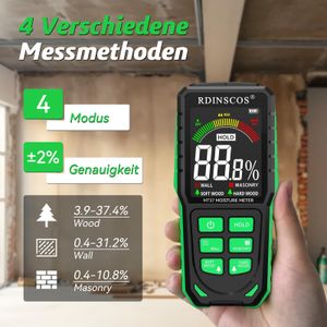 Rechargeable Pinless Moisture Meter – Digital Wood & Wall Damp Tester