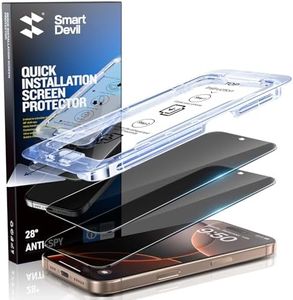 SmartDevil 2 Pack for iPhone 16 Pro Max Privacy Screen Protector, 9H Protection Anti-Spy Privacy Glass Tempered Film with Auto Dust-Elimination Install, Bubble Free