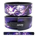 Hustlers Only Anime Lever Belt Leather Gym Belt for Deadlift, Powerlifting, and Bodybuilding, 10mm thickness for Back Support, Lifting Belt for Men and Women (S, Inspirit Purple)