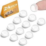 24 Pcs Silicone Bumpers Cupboard Door Stops Adhesive Buffer Pads Clear Silicone Dots Door Pads Stop Slamming Protector Soft Close Furniture Pads for Kitchen Cabinet Floor Wall Glass, Cylindrical