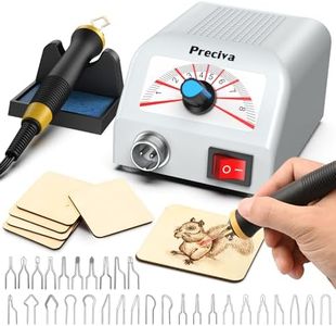 Wood Burning Kit, Preciva Mini Pyrography Toolkit with Soldering Iron, 25W Wooding Engraver with 30 Solder Tips, Temperature Adjustable Up to 800℃, Fast Heating for DIY Engraving Craft