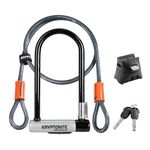 Kryptonite Kryptolok Standard 12.7mm U-Lock Bicycle Lock with FlexFrame-U Bracket & KryptoFlex 410 10mm Looped Bike Security Cable