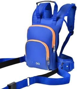 UTEBIT Ski & Snowboard Training Vest, Adjustable Anti-Slip Ski Harness with 106in Shock-Absorbing Leash, Ski Tuning Equipment with 20L Large Capacity Backpack, Durable Nylon Safety Trainer, Blue