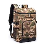 Laripwit Camo Backpack Cooler 40 Cans Large Tactical Cooler Backpack Insulated Lunch Backpack for Men Women Perfect Leak-Proof Soft Cooler Bag for Hiking, Training, Beach