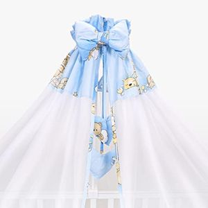 Baldacchino in chiffon/tenda in tulle per la cameretta dei bambini, per culla o lettino, 370 x 180 cm (Scale Blu)