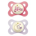 MAM Night Orthodontic Pacifier, Girl, 0-6 Plus Months, 2-Count