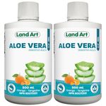 Pure Aloe Vera Gel 500ml - Orange-Tangerine Flavor - for Heartburn Relief & Acide Reflux - Made in Canada (Pack of 2)