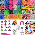 Momo's Den Rubber Band Loom Bracelet Kit Loom Bands Kit Best Gifts for Birthday and Easter with Premium Accessories Bright Color Bands, Rubber Band Refill Kit for Girls & Boys