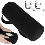 Lumbar Roll Pillow for Lower Back Lumbar Support Pillow Memory Foam Roll Pillow with Removable Elastic Strap Washable Cover Ergonomic Neckroll Pillow 11 inch Length Back Support Roll for Chair (Black)