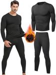 FANBOLD Thermal Underwear Men Winter,Sets for Mens Thermal Top Long Sleeve and Thermals Pants, Winter Warm Base Layer Soft and Comfortable,Men's Winter Clothes Snow or Ski (Black, M)