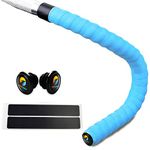 TOPCABIN® Bicycle Handlebar Tape Non-Slip Comfort GEL Road Bike Handlebar Tape Bike Bar Tape with Reflective Bar Plugs (# Light Blue)