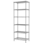 SINGAYE 6 Tier Adjustable Wire Shelving Rack 400LBS Metal Storage Rack 21.25”W11.41D”69”H (White)