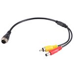 X AUTOHAUX 1pcs Car Camera Adapter 4 Pin to RCA Adapter 12.71mm 4-Pin Male to RCA AV DC Male Connector Wire Monitor Video Cable Adapter