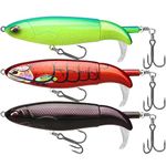 TRUSCEND Top Water Fishing Lures with BKK Hooks, Whopper Fishing Lure for Freshwater or Saltwater, Floating Lure for Bass Catfish Pike, Fishing Wobble Surface Bass Baits Teasers Fishing Gifts for Men