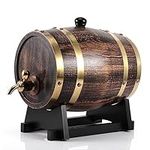 Wine Barrel, 3 Liter Oak Aging Barre, Whiskey Barrel, Barrel Oak Wooden Dispenser, Dispenser Oak Aging Barrels, Vintage Wood Oak Timber Wine Barrel for Spi, Liquors, Wine and