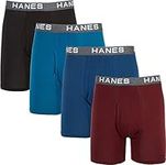 Hanes Ultimate Men's Boxer Briefs, Ultimate Comfort Flex Fit Cotton Modal, Super Soft Underwear, 4-Pack, Assorted, Large (Pack of 4)