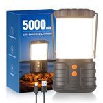 Camping Lantern,5000mAh Rechargeable Battery Emergency Lights for Power Outages,3 Colors,IPX4 Waterproof Portable Flashlight Camping Tent Light for Home or Hurricane Hiking,1 Pack