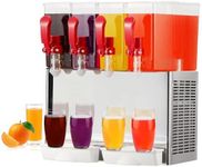 Commercial Beverage Dispenser, 4 Tanks 10.56 Gallon 40L Commercial Juice Dispenser, 380W Stainless Steel Food Grade Ice Tea Drink Dispenser with Thermostat Controller, 10 Liter Per Tank,