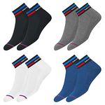 NAVYSPORT Men's Ankle Length Cotton Socks (Pack of 4) (NSO-1_Multicolor