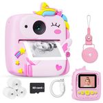 Kids Camera Instant Print for Boys Girls, Christmas Birthday Gifts for 3 4 5 6 7 8 9 Year Old Boys Girls, 1080P Kids Digital Camera Toys for Kids Age 3-9 Pink