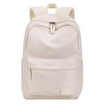 HOMIEE Lightweight Stylish Casual Backpack, Laptop Backpack Water-Resistant Daypack, Travel/School/Casual/Work Backpack (15.6 Inch Ivory)