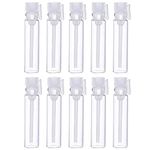 Hunky Dory 24pcs 1ml Mini Sample Adorable Glass Travel Oil Perfume Bottle with Drop& Spray Empty Sample Bottle for Essential Oils Aromatherapy, Beauty Tester. (Pack of 24)