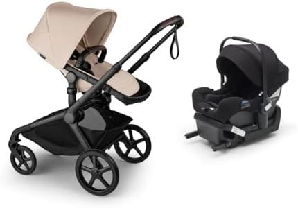 Bugaboo Kangaroo Stroller Travel System Bundle – All-Terrain Single-to-Double Stroller + Bugaboo Turtle Air Shield by Nuna Infant Car Seat with Recline Base – Newborn to Toddler - Desert Taupe