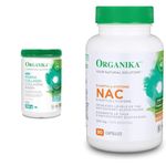 Organika Marine Collagen Powder- Wild-Caught from North Atlantic- Supports Hair, Nail, Skin Health & NAC (N-Acetyl-L-Cysteine) 500mg- Supports Antioxidant Glutathione Levels, Immune System