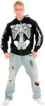 Charades Men's Skeleton Hoodie, Black/White, Medium