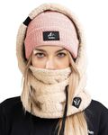 Senllen Ski Mask Cold Weather Fleece Balaclava Wind-Resistant Winter Face Mask for Men and Women Beige