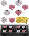 PGRODE Car Air Vent Clips with Fragrance Pads, Cute Car Air Fresheners Clip Car Inter Decor Accessories for Women and Girls, Car Decorations Interior Aesthetic (Bling Heart)