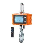 Klau 1000 kg 2000 lb Hanging Scale Digital Industrial Heavy Duty Crane Scale LCD Display with Remote Orange for Home Farm