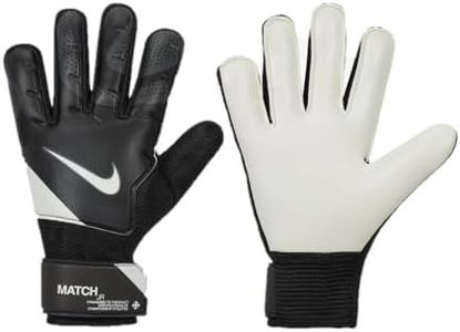 Nike Match Jr. Gloves, Unisex Adult, Negro, Gris Oscuro, Blanco, 5