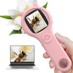 Microscope for Kids - Portable Handheld Magnifying Glass for Kids - Mini Digital Microscope for Kids Educational Science Toys, Christmas Birthday Gifts for Age 3 4 5 6 7 8 Girls&Boys （Pink）