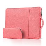 JOOEER 11 Inch Laptop Sleeve Case with Handle for 11-Inch Macbook Air 11-11.6 Inch Laptop Computer, Protective Polyester Portable Computer Case Bag with Accessory Pocket, Pink